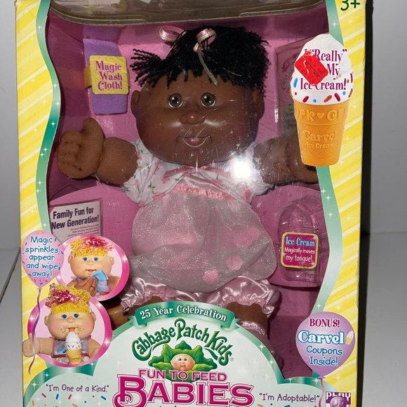 2007 Jakks CABBAGE PATCH KIDS FUN FEED BABIES Girl LUCY DEBORAH CARVEL DOLL NEW - Picture 4 of 8